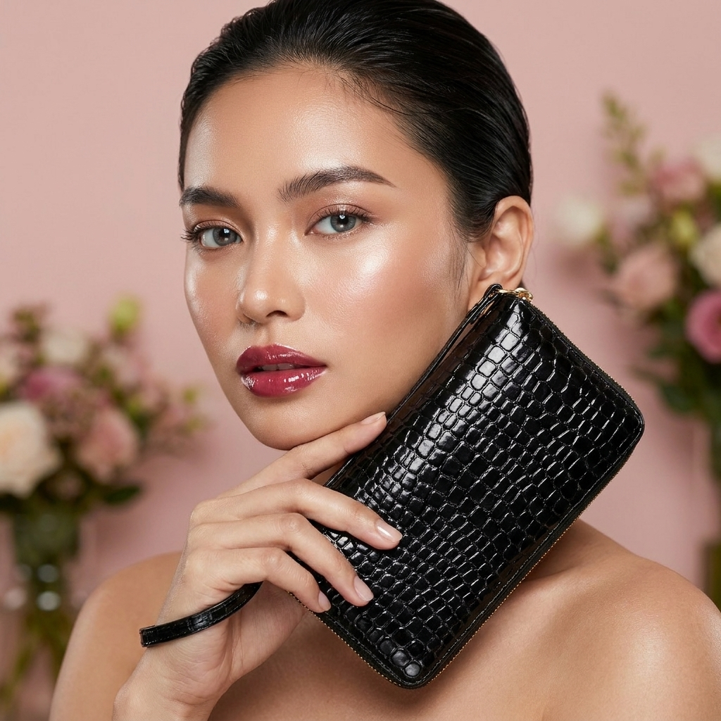 VISAGE - CROCODILE LEATHER WALLET