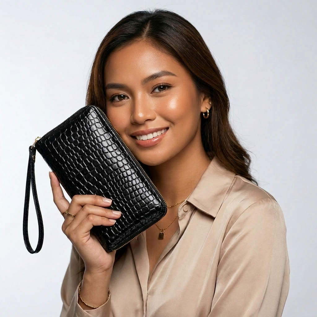 VISAGE - CROCODILE LEATHER WALLET